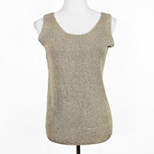 Christine Phillipe Small Gold Metallic 90's Y2K Knit Tank Top